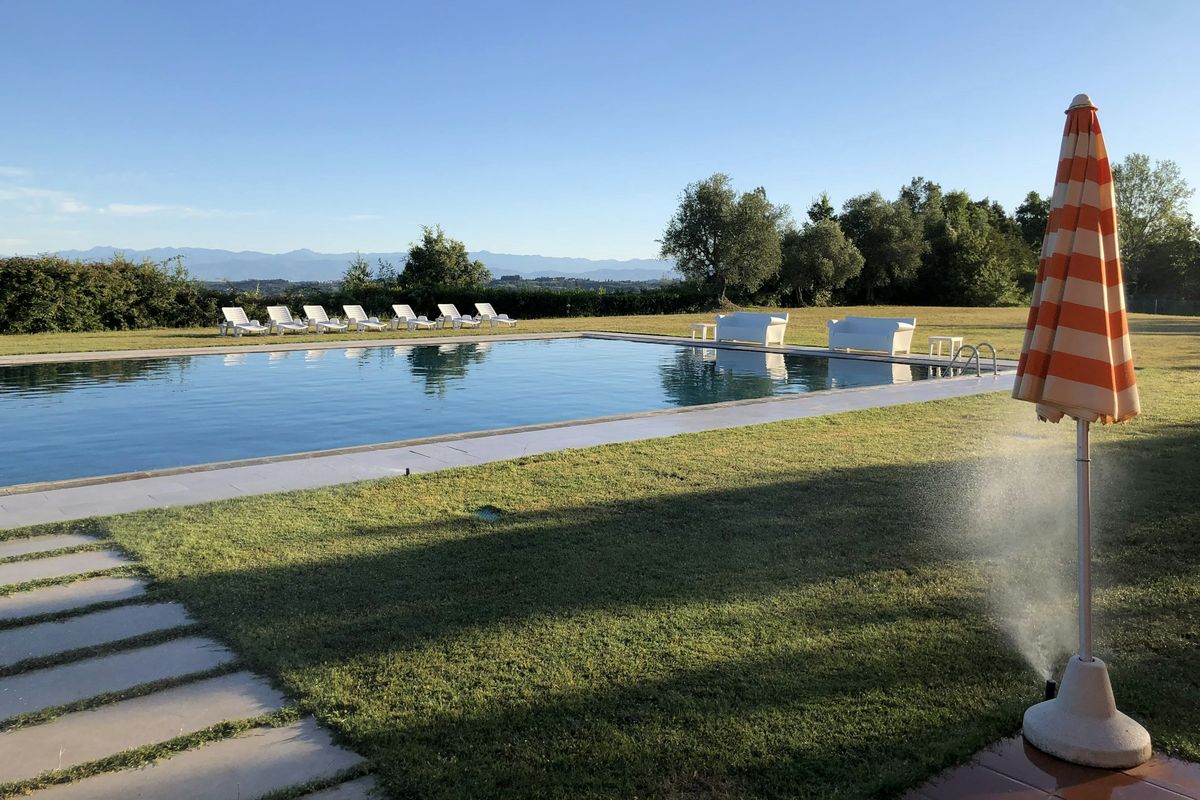 Piscina nel prato curato