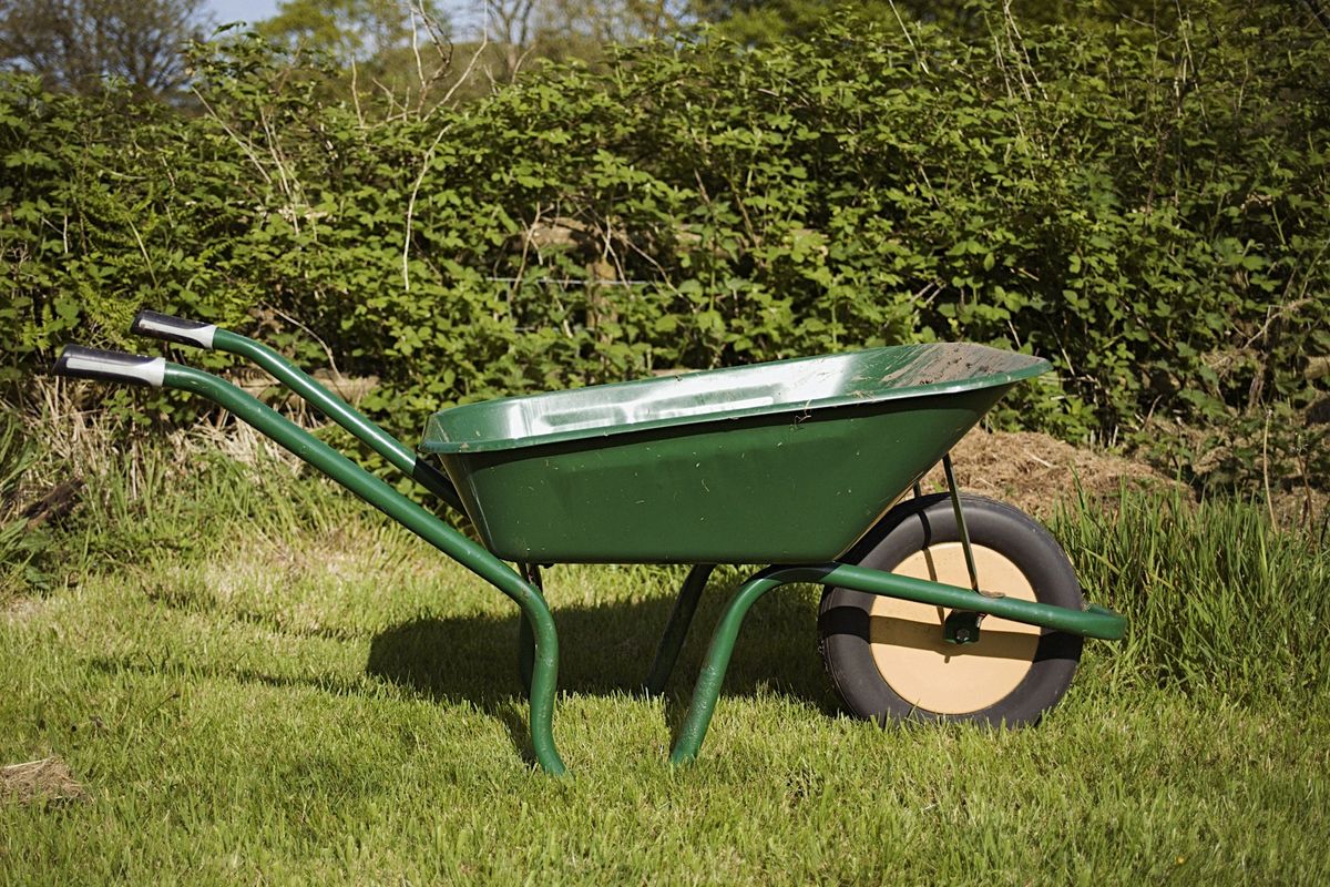Carriola nel giardino